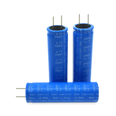 Ev Güneş Enerjisi Süper Kapasitör Pil 2.7V 3000F Taşınabilir Radyal Tip