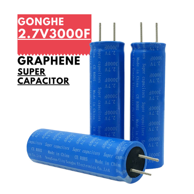 Yüksek Hızlı Güneş Enerjisi Toplama için Grafen 2.7V 3000F Süper Kapasitörler 18650 Pil