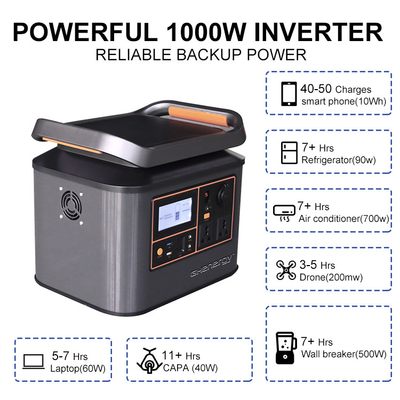 500W 1000W Taşınabilir Güneş Enerjisi İstasyonu Kamp İçin Pratik