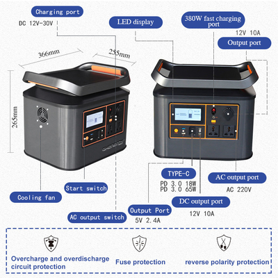 500W 1000W Taşınabilir Güneş Enerjisi İstasyonu Kamp İçin Pratik