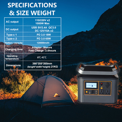 500W 1000W Taşınabilir Güneş Enerjisi İstasyonu Kamp İçin Pratik